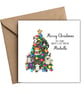 Cat Christmas Tree Merry Christmas Card
