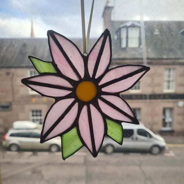 Pink flower suncatcher