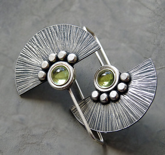 Sterling Silver Earrings with Peridot P6
