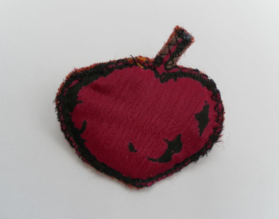  Fabric Apple Brooch
