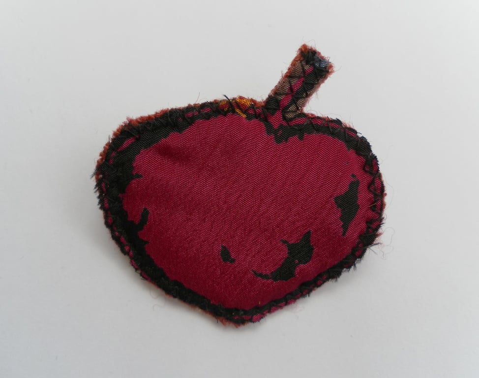  Fabric Apple Brooch
