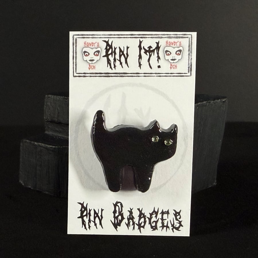 Pin It! Black Cat Cold Porcelain Pin Badge 