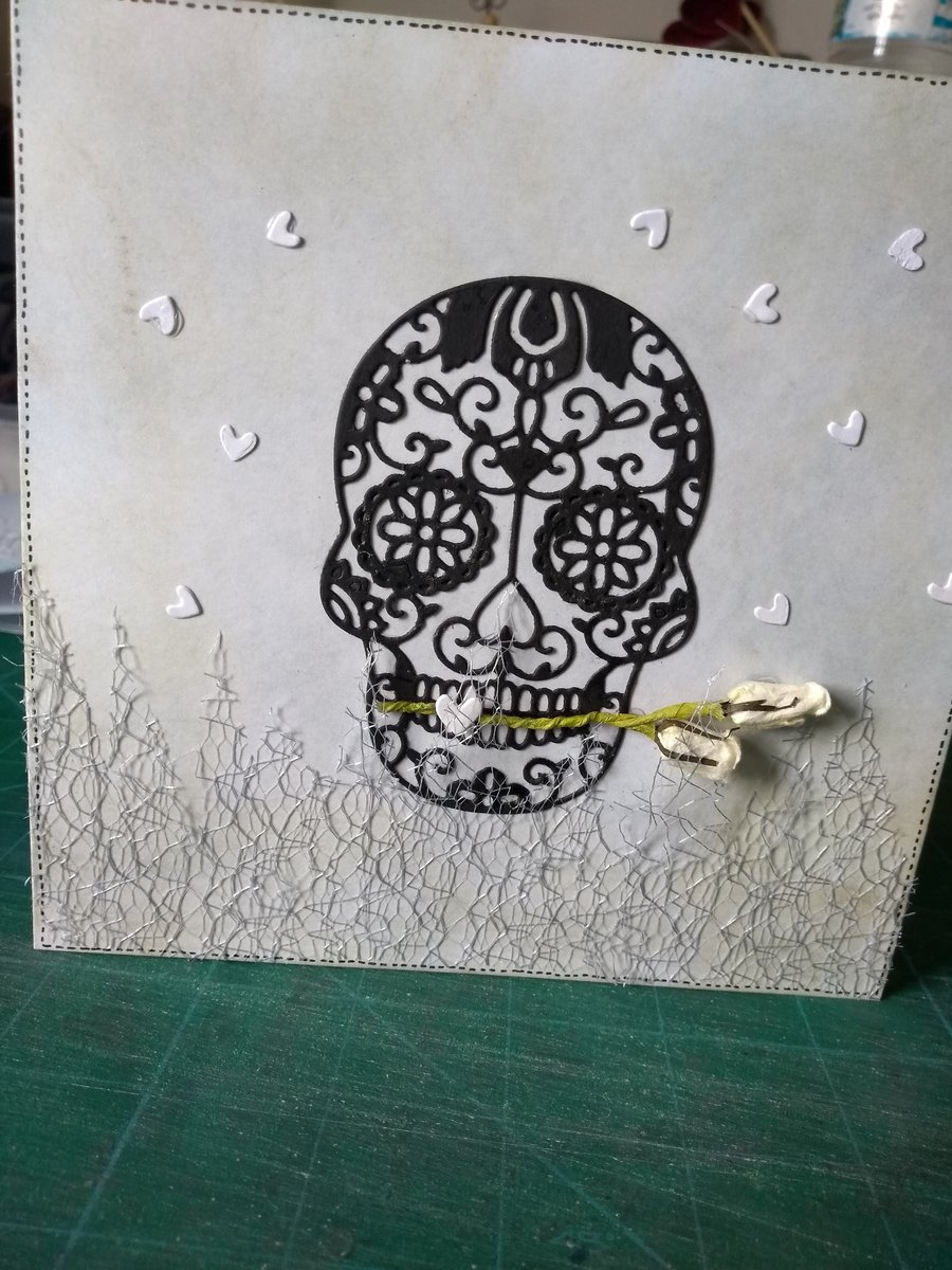 Green skull card