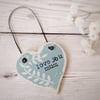 Hand Painted Wooden Heart Hanging Decoration 'Love You Mum'