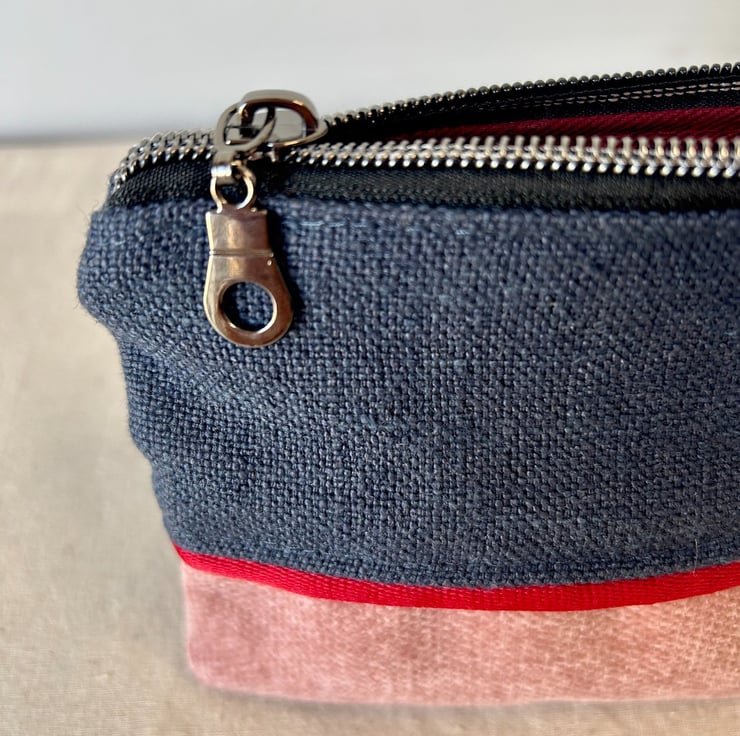 Handmade Small Fabric Pink and Navy Purse - Tex... - Folksy