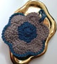 Crochet Flower Pouch - Bluish grey - Image 2