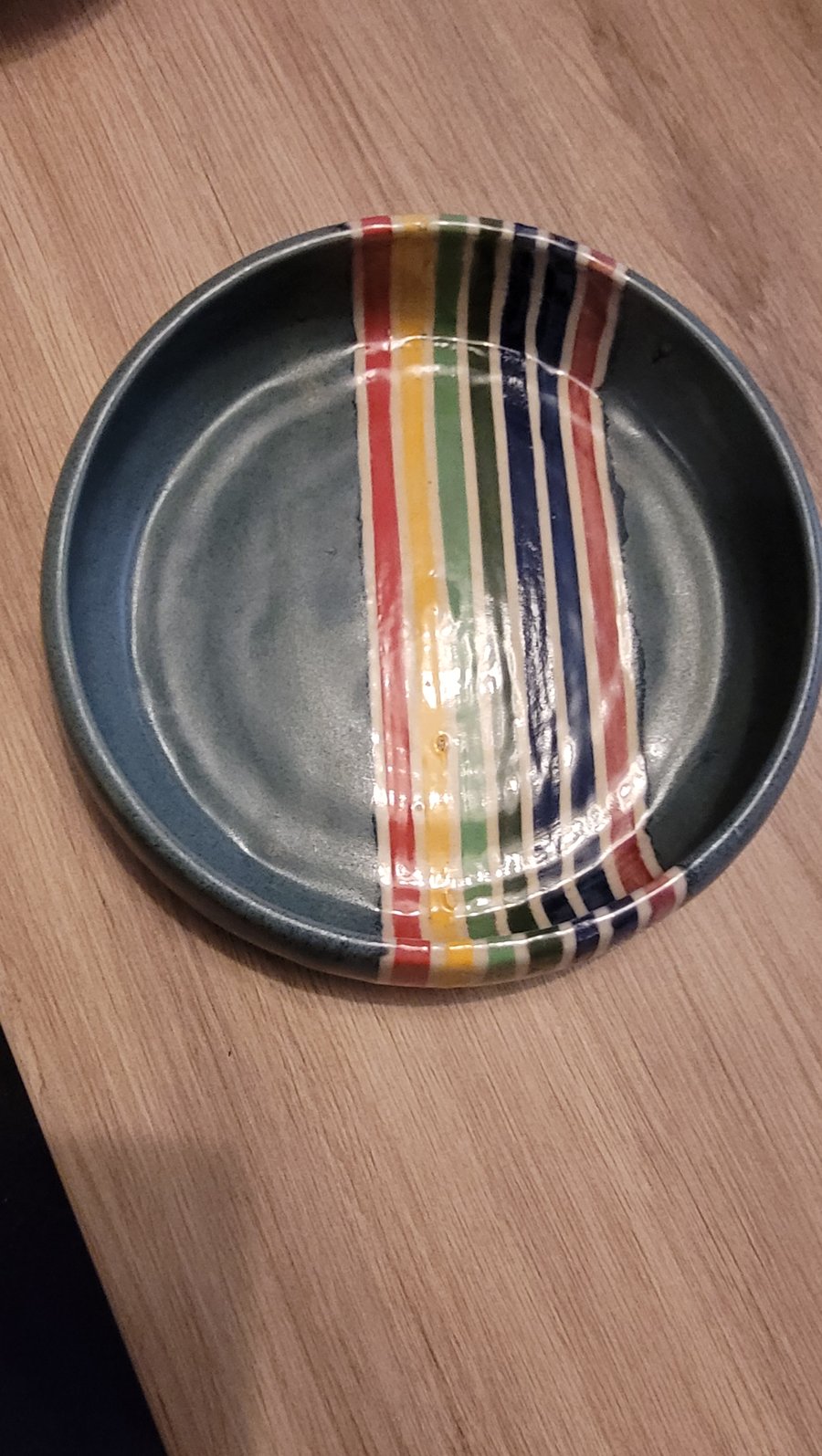 Speckled Blue Rainbow Bowl Handmade Pottery