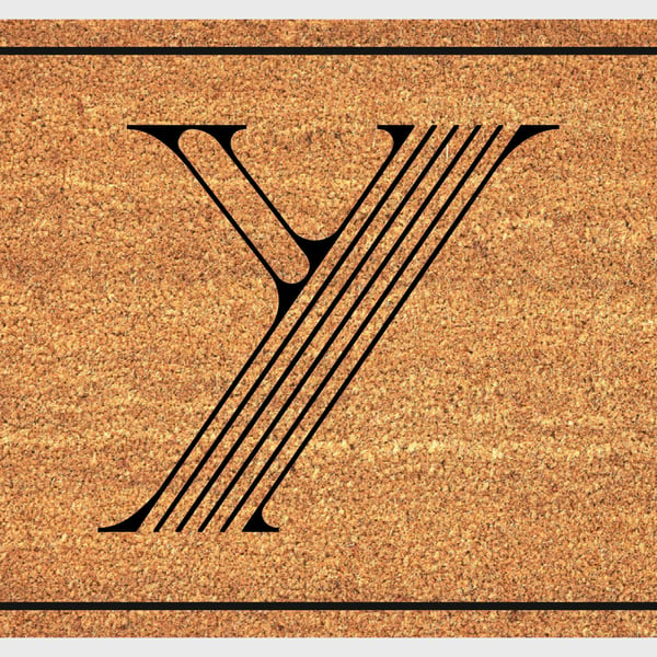 Y Letter Door Mat - Monogram Letter Y Welcome Mat - 3 Sizes