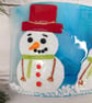 Melting Snowman Christmas Decoration; Fused Glass Snowman Wave - Image 7