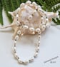 Designer Large Ivory Rice Freshwater Pearl Sterling Silver Necklace - Image 3