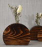 Wooden Vase Set of 3, Dried Flower Vase, Upcycled Wood Decor, Dark Oak Wood - Image 5