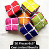 Raw Silk and Cotton 6x6" 15x15cm Handloomed in India 20 pieces No Duplicates 2