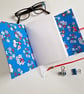 Blue Daisy Leather Journal, lined with Chiyogami Paper, perfect Mothers Day Gift - Image 2