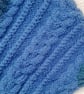 Blue Cabled Sleeveless Tank Top with Petrol Blue Edging, Birthday Gift for Child - Image 5