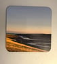 Cuckmere Sunset 9.5cm cork backed coaster  - Image 1