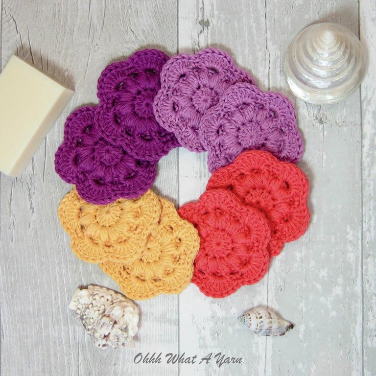 Cotton face scrubbies. Face wipes. Reusable wipes. Make up wipes.