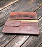 Handmade Croc Texture Long Leather Wallet with Coin Pocket - Image 3