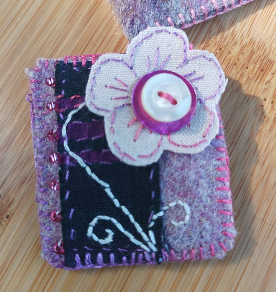 Upcycled Brooch stitch work