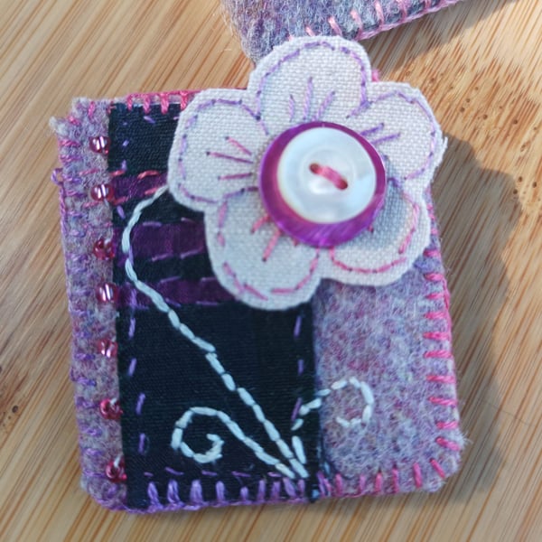 Upcycled Brooch stitch work