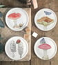 Toadstool bone china coasters - Image 1