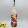 Decoupage bottle light with wild Poppies and Cornflowers