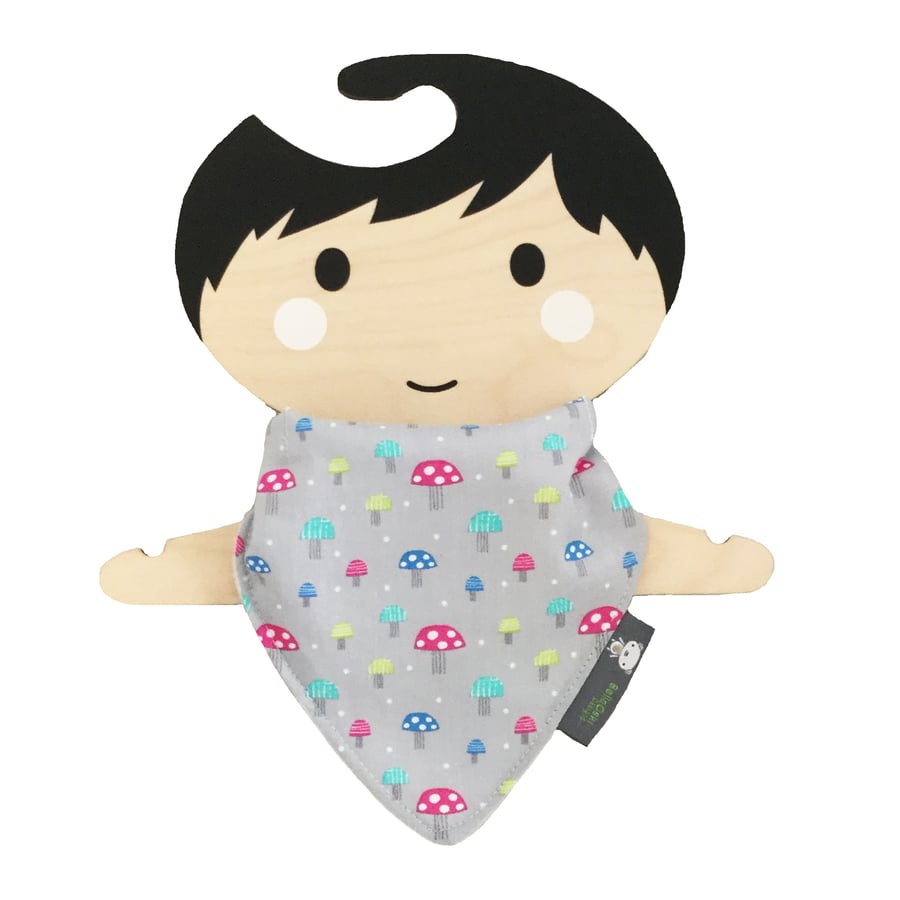 Newborn bib, bibs, baby bib, bandana bibs, teething, toadstools, baby gift idea