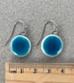 Handmade Turquoise Ceramic Earrings; Sea Blue Green, Minimal Jewellery, Glazed H - Image 8