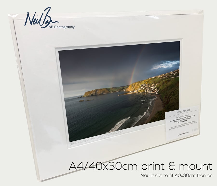 Crovie & Gardenstown, Gamrie, Aberdeenshire - A4 (40x30cm) Unframed Print