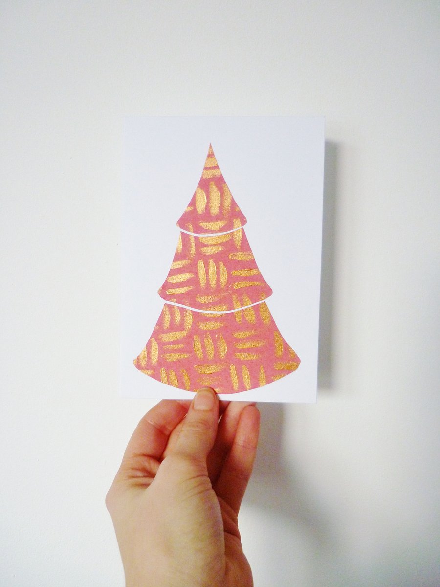 Collaged Tree Christmas Card