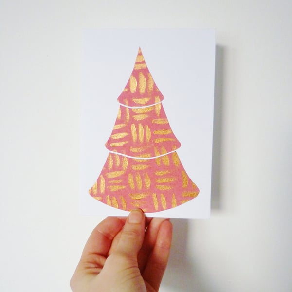 Collaged Tree Christmas Card