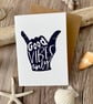 Good Vibes Only Shaka Greeting Card - Image 1