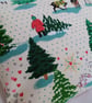 Christmas zipped pouch bag - Romantic winter scene - Dancing couple with swans - Image 6