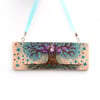 The Butterfly tree. Pyrography hanging plaque. Pagan tree of life.