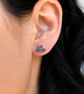 Copper Moth Stud Earrings - Sterling Silver Posts - Image 2