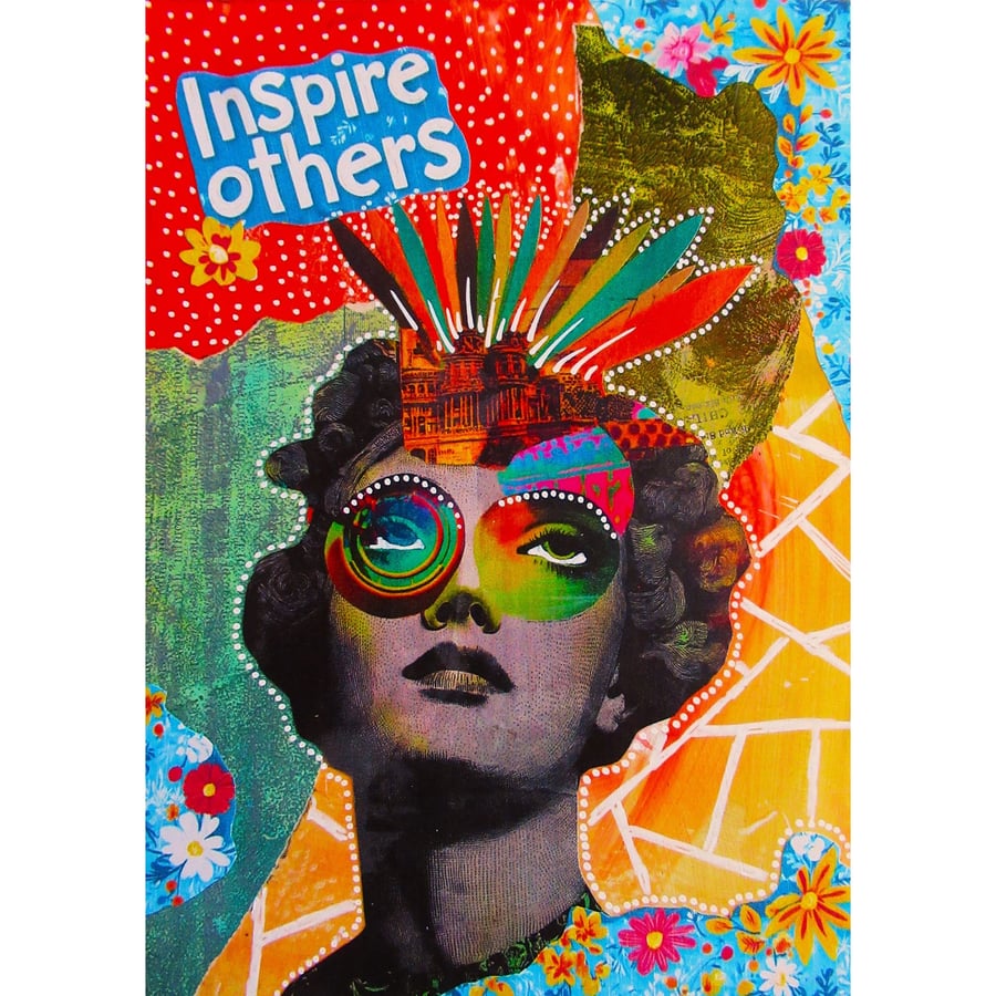 Female Portrait Inspirational Collage Wall Art Woman Women Figurative Artwork