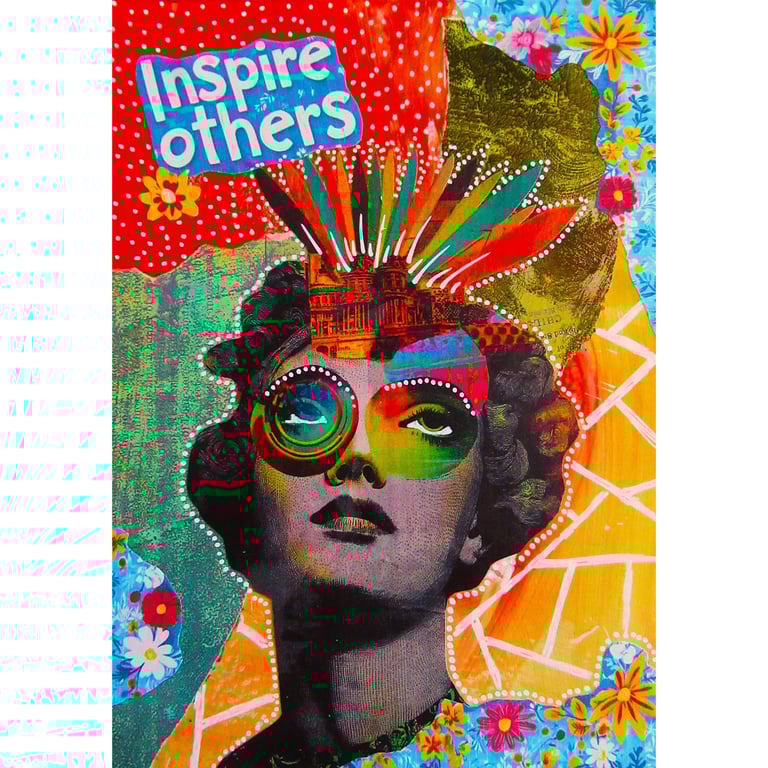 Female Portrait Inspirational Collage Wall Art Woman Women Figurative Artwork