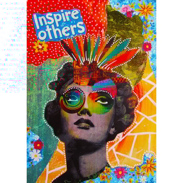Female Portrait Inspirational Collage Wall Art Woman Women Figurative Artwork