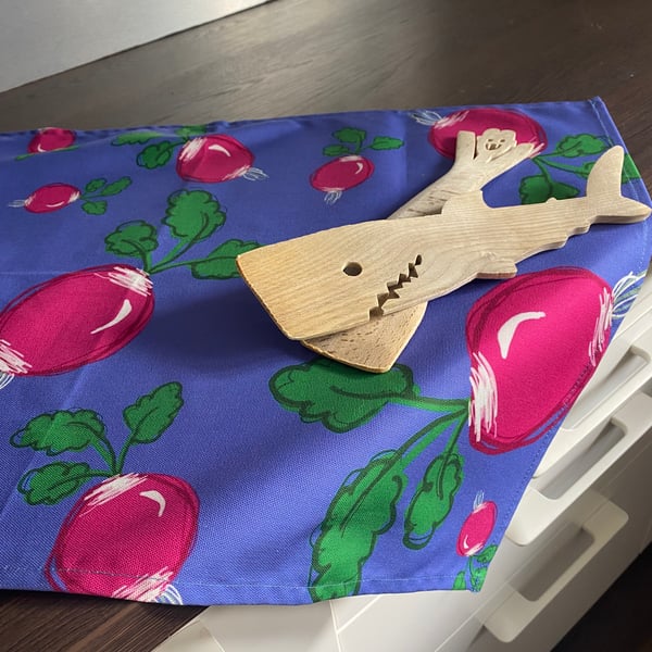 Ravishing Radish Tea Towel, radish pattern tea towel, fun tea towel 