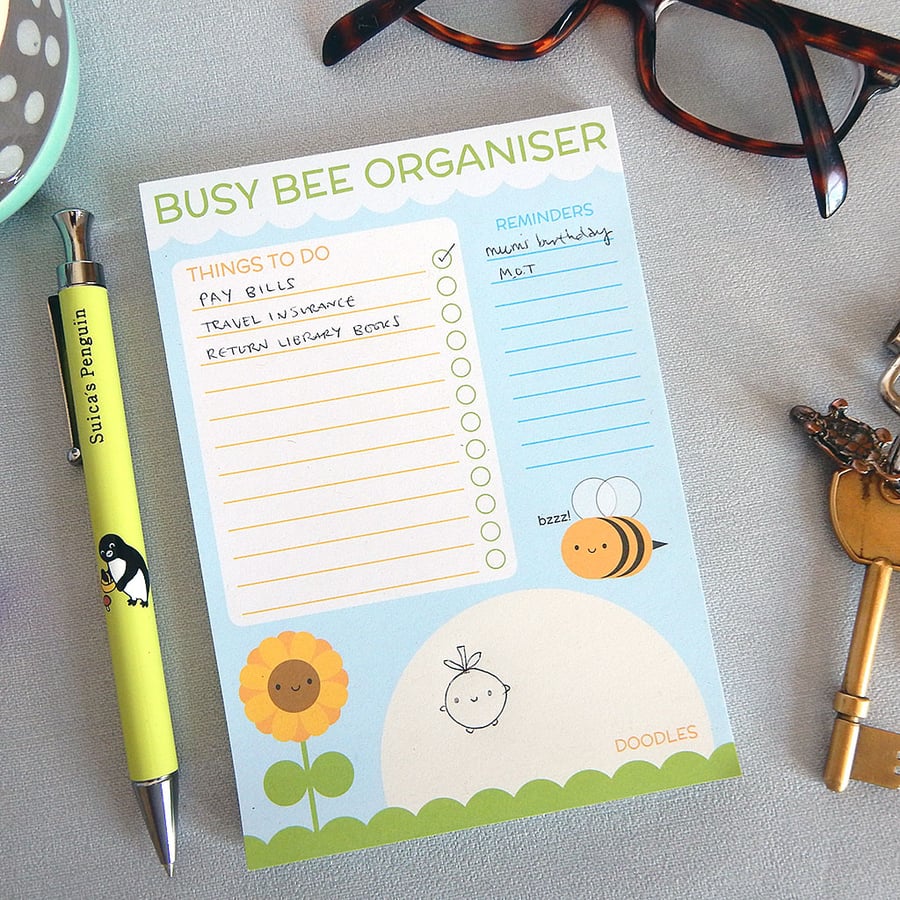 Busy Bee Organiser - Kawaii Pad for To Do Lists