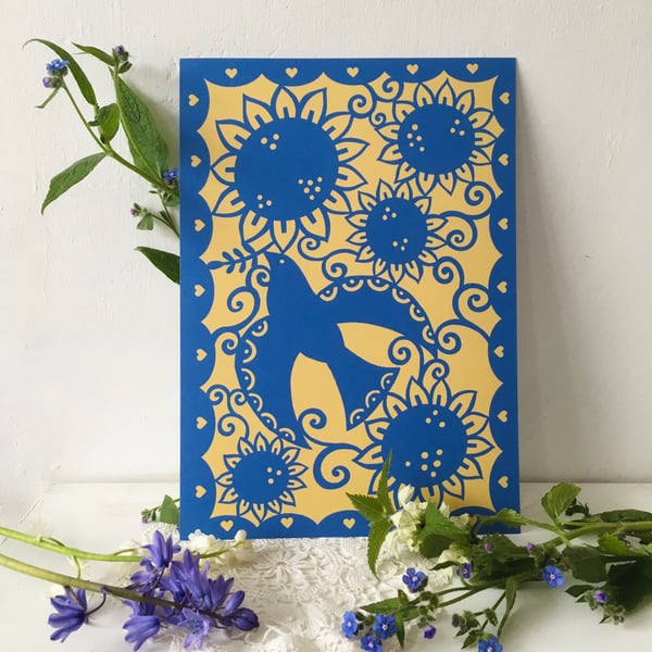 "Peace for Ukraine” blue and yellow print