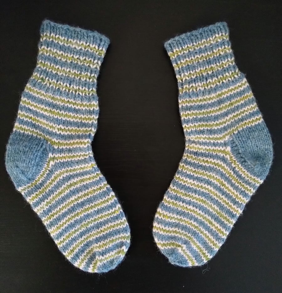Hand knitted pure wool socks 