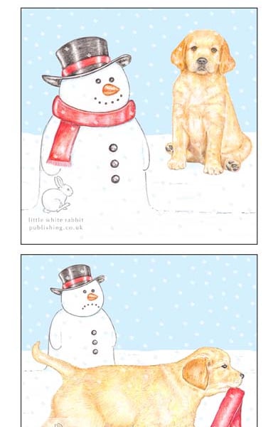 Dexter puppy and the scarf - Christmas Card