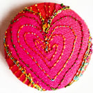Buttons 1 inch button Hand Dyed Silks and Cottons Free Machine Embroidery Button