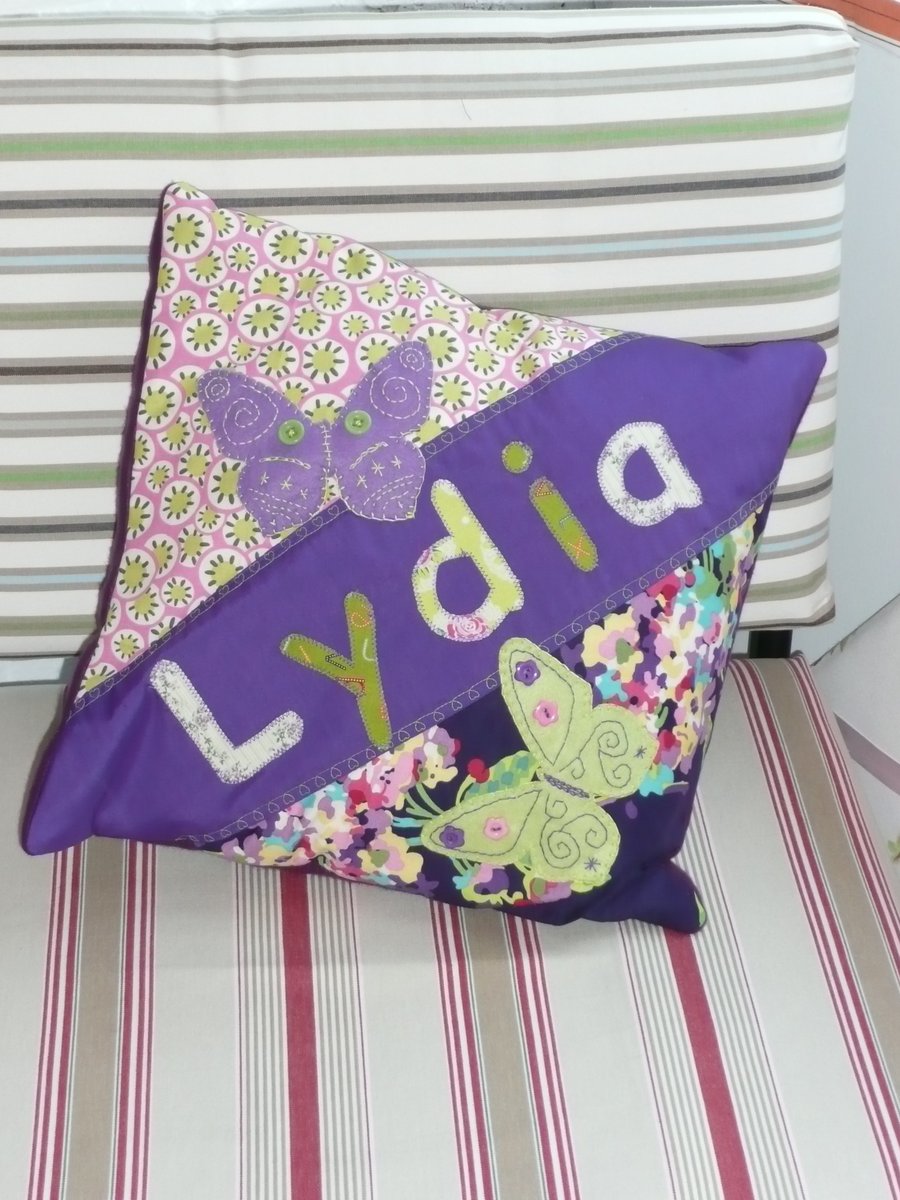 personalised appliqued cushion
