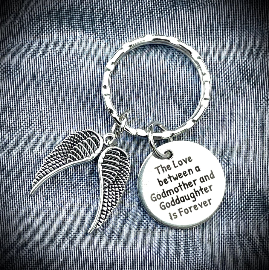 The Love Between A Godmother And Goddaughter  Is Forever Memorial Keyring