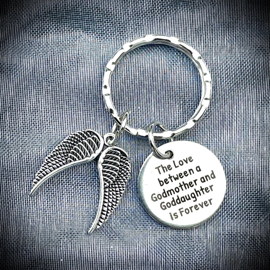 The Love Between A Godmother And Goddaughter  Is Forever Memorial Keyring