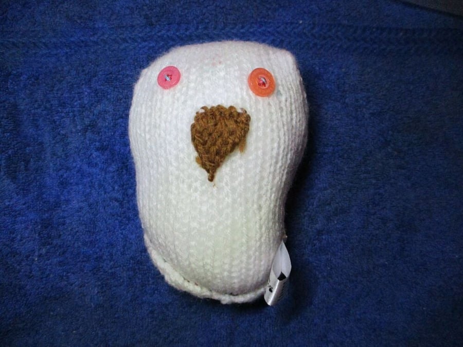 Brown Stick Nosed Mini Snowman Snuggy - Knitted By KM