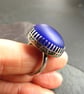 Cobalt blue glass ring, Cultured sea glass, Cocktail ring - Image 2