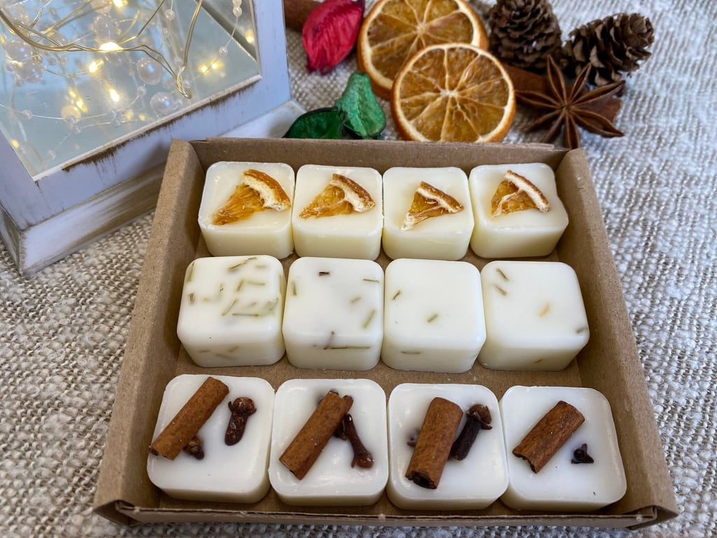 Christmas Trio Wax Melt Set - Christmas Tree, Orange Cinnamon and Winter