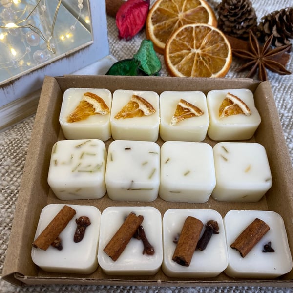 Christmas Trio Wax Melt Set - Christmas Tree, Orange Cinnamon and Winter